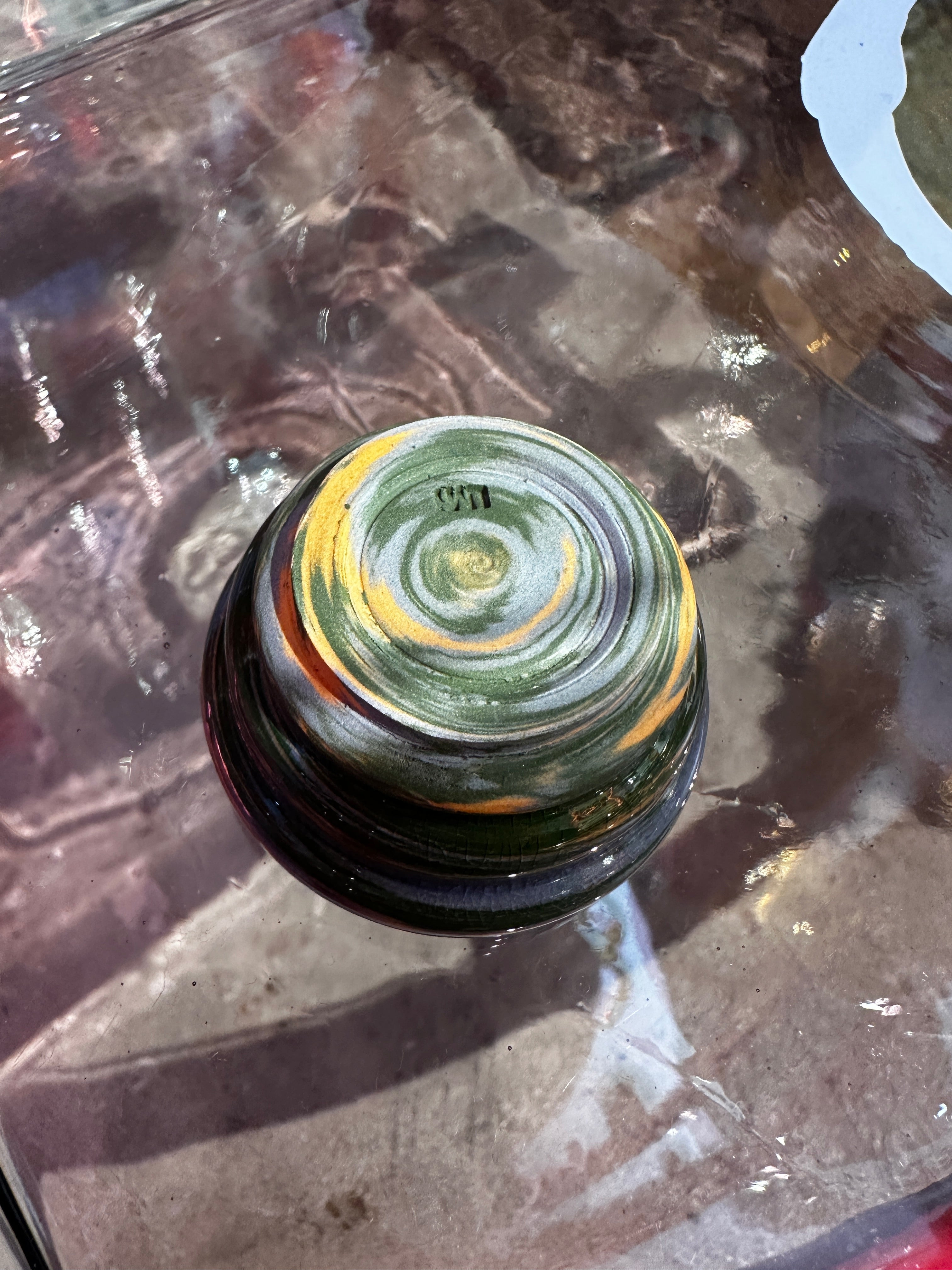 bottom or ceramic bowl on reflective surface